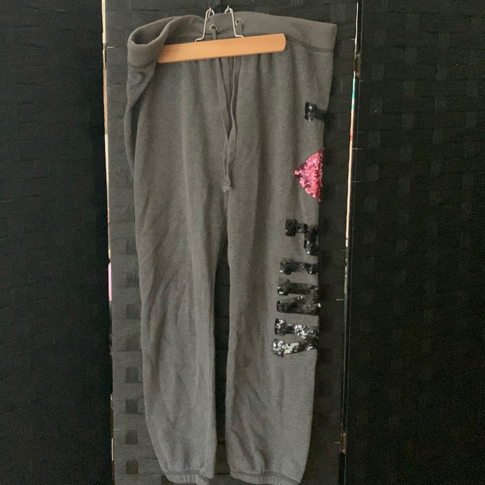 BOGO Victorias Secret “PINK” Grey Sweatpants with Sequins